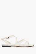 Women’s Milky Beige Strappy Sandals with Flat Sole Estro ER00119389.