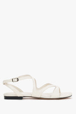Women’s Milky Beige Strappy Sandals with Flat Sole Estro ER00119389.