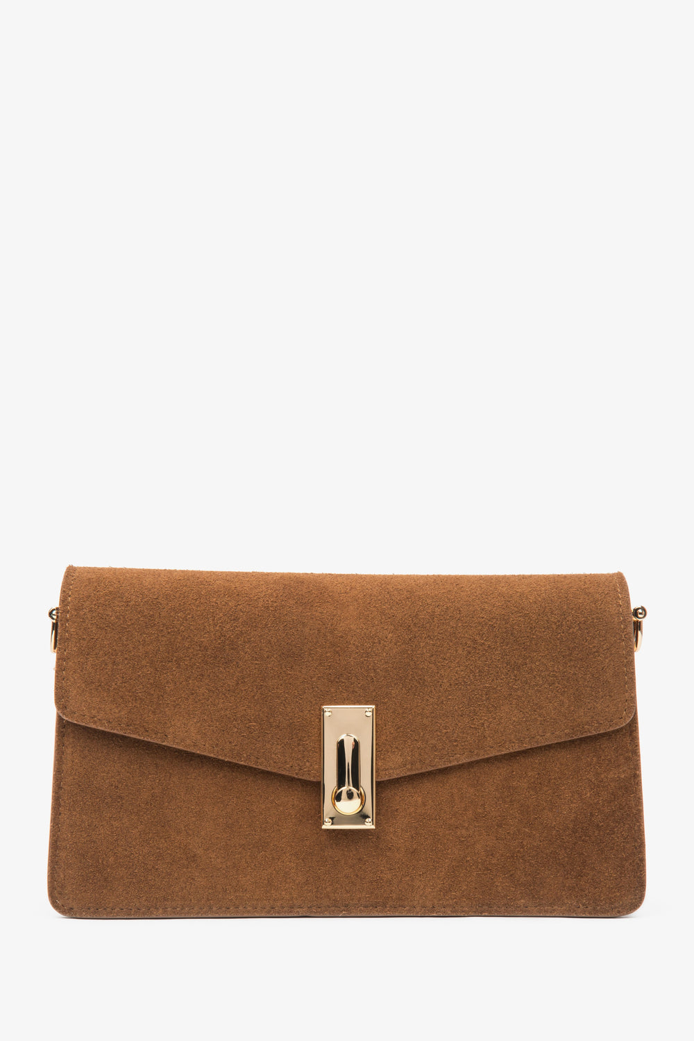 Women’s Small Bronze Shoulder Bag made of Genuine Velour Estro ER00116851.