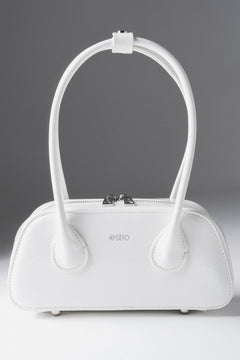 Women's White Shoulder Bag made of Patent Genuine Leather Estro ER00119409.