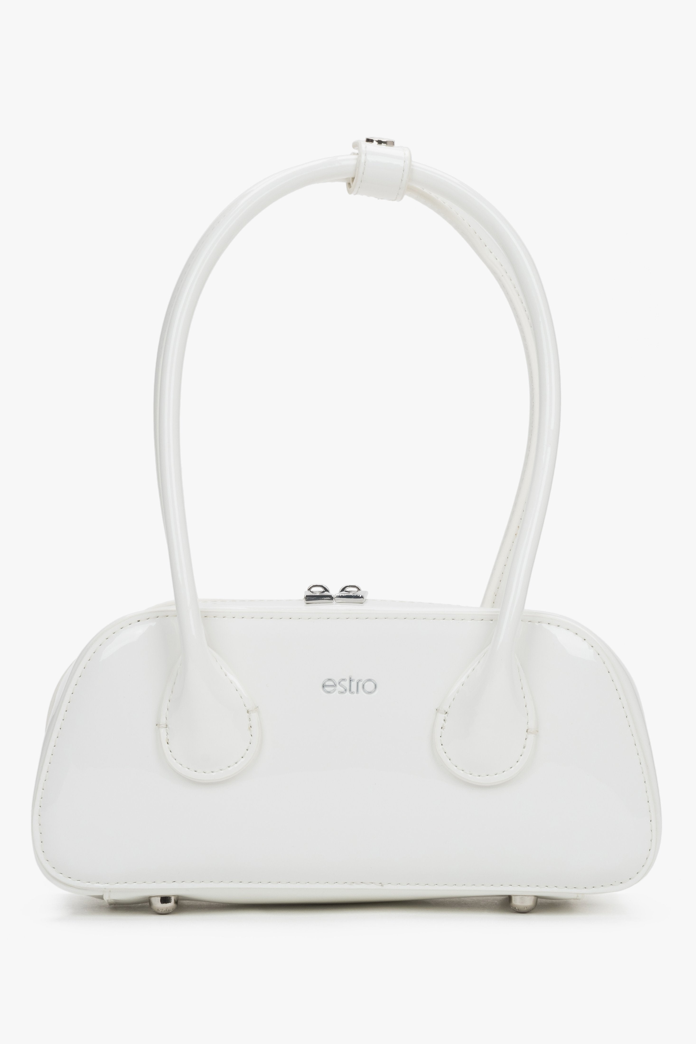 White patent leather shoulder bag Estro.