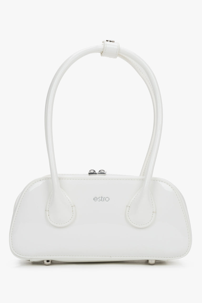 White patent leather shoulder bag Estro.