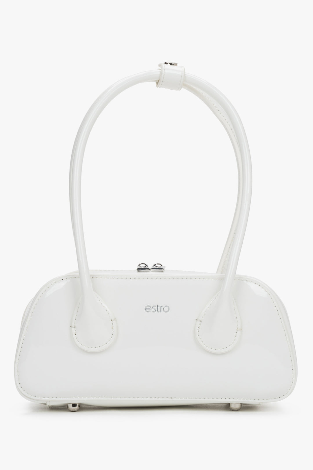 White patent leather shoulder bag Estro.