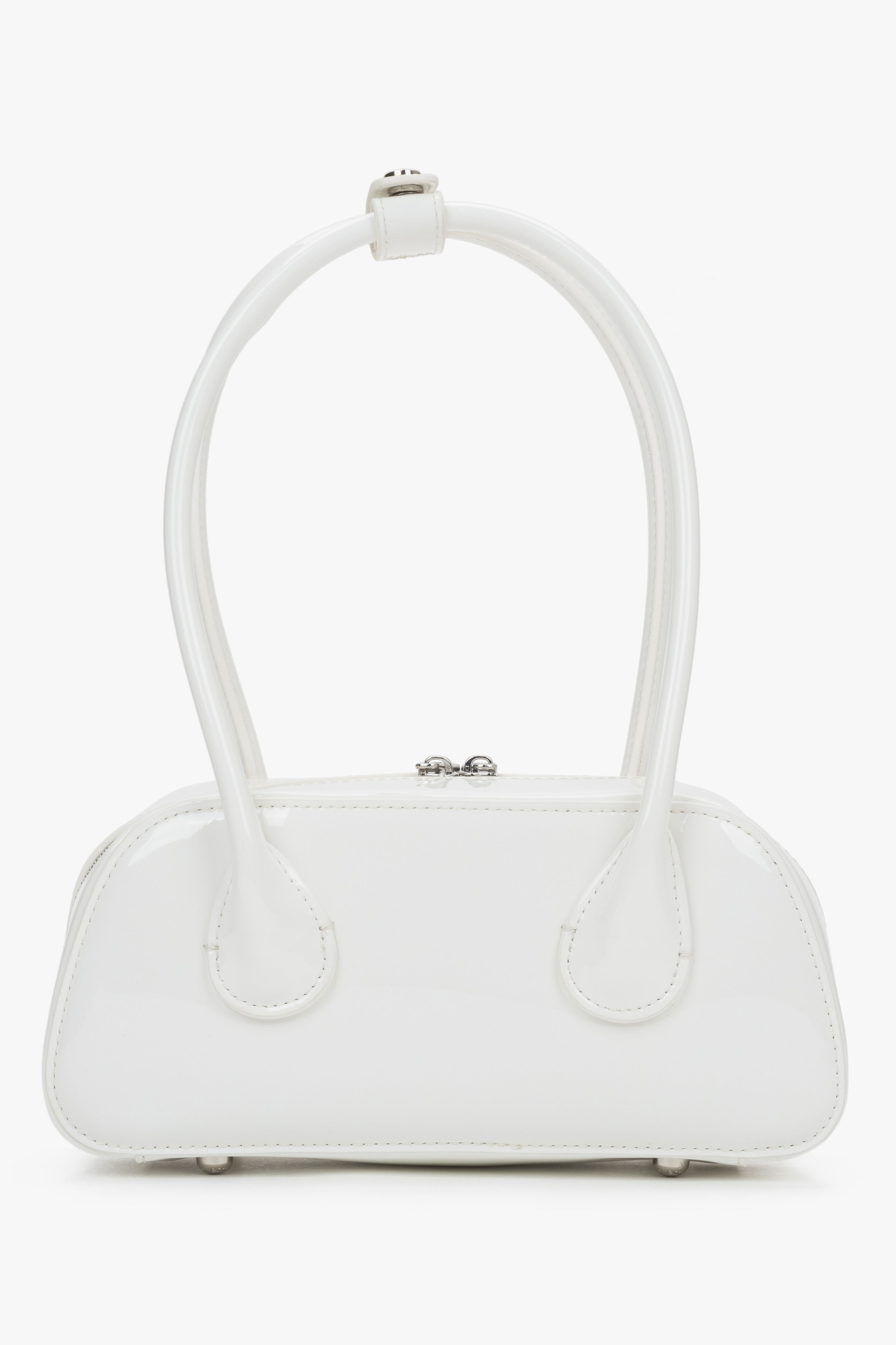 Estro white patent leather bag.