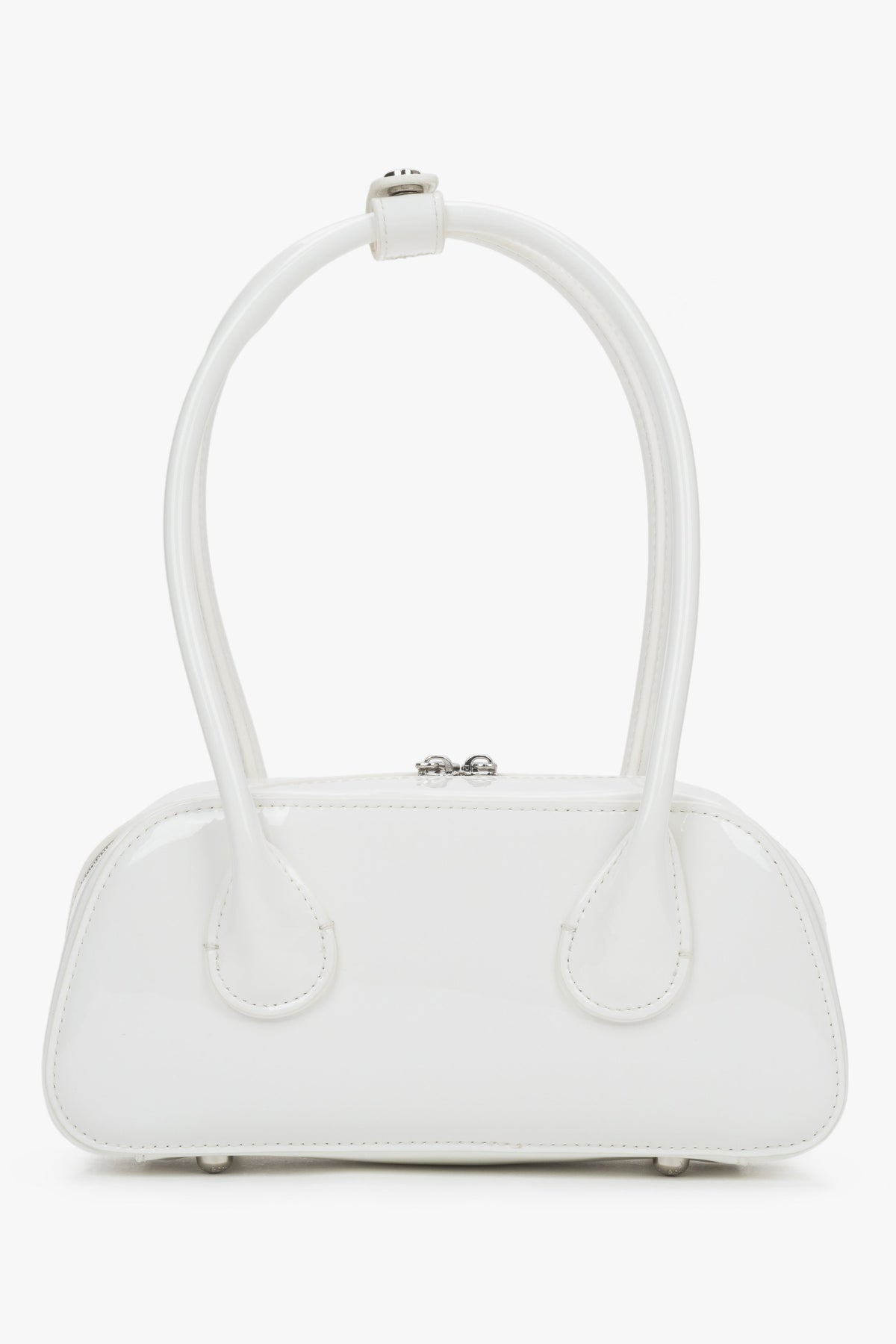 Estro white patent leather bag.