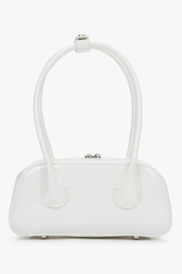 Estro white patent leather bag.