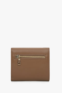 Women's brown wallet made of genuine leather - back side.