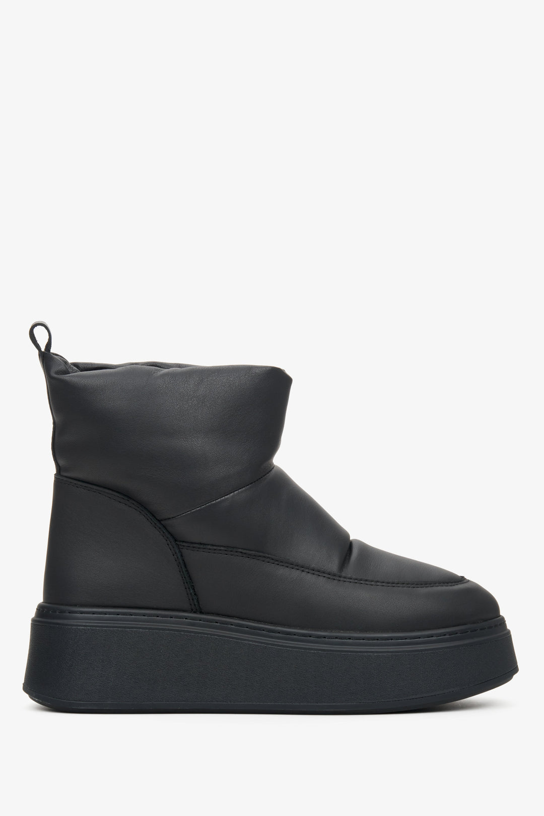 Women's Black Snow Boots made of Genuine Leather Estro ER00112252.