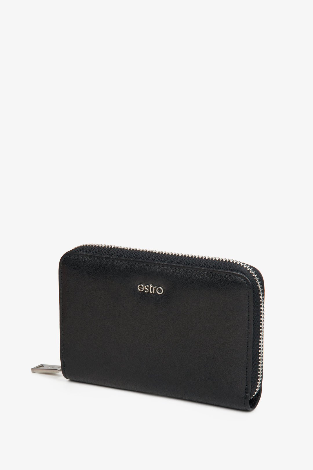 Convenient men's black wallet made of genuine leather.