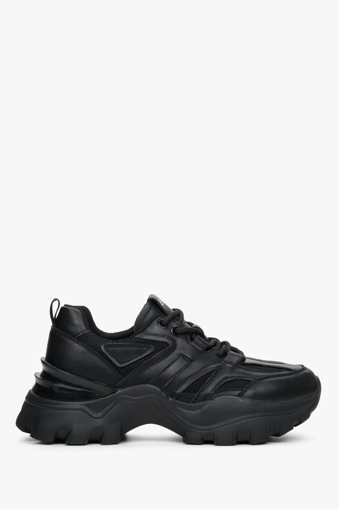 Women's Black Low-Top Chunky Platform Sneakers ES8 ER00112608