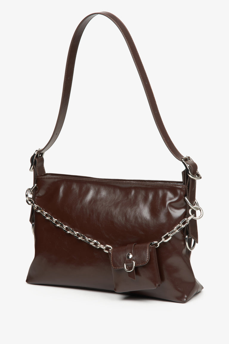 Women's saddle brown handbag Estro.