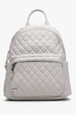 Women Light Beige Backpack made of Quilted Genuine Leather Estro ER00111253.