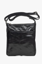 Small black men's shoulder bag, made of premium Italian natural leather, from Estro.