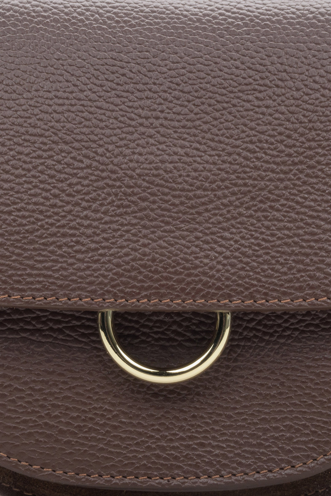 Small Italian leather  saddle brown crossbody women's bag.