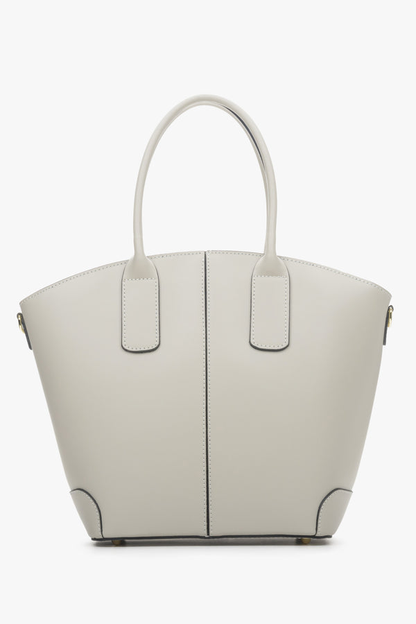 Estro women's light beige shopper bag made of Italian genuine leather