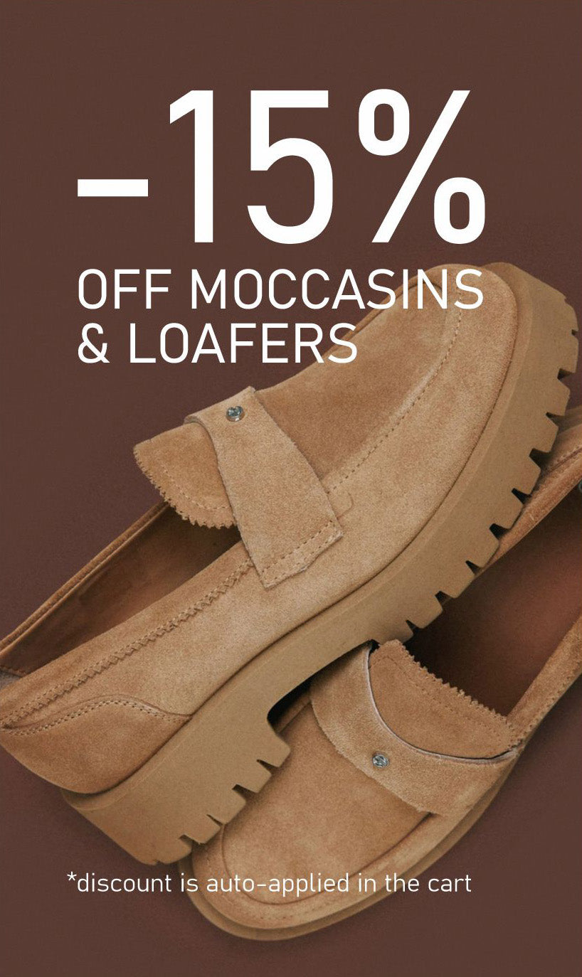 15 per cent off on moccasins and loafers at Estro.