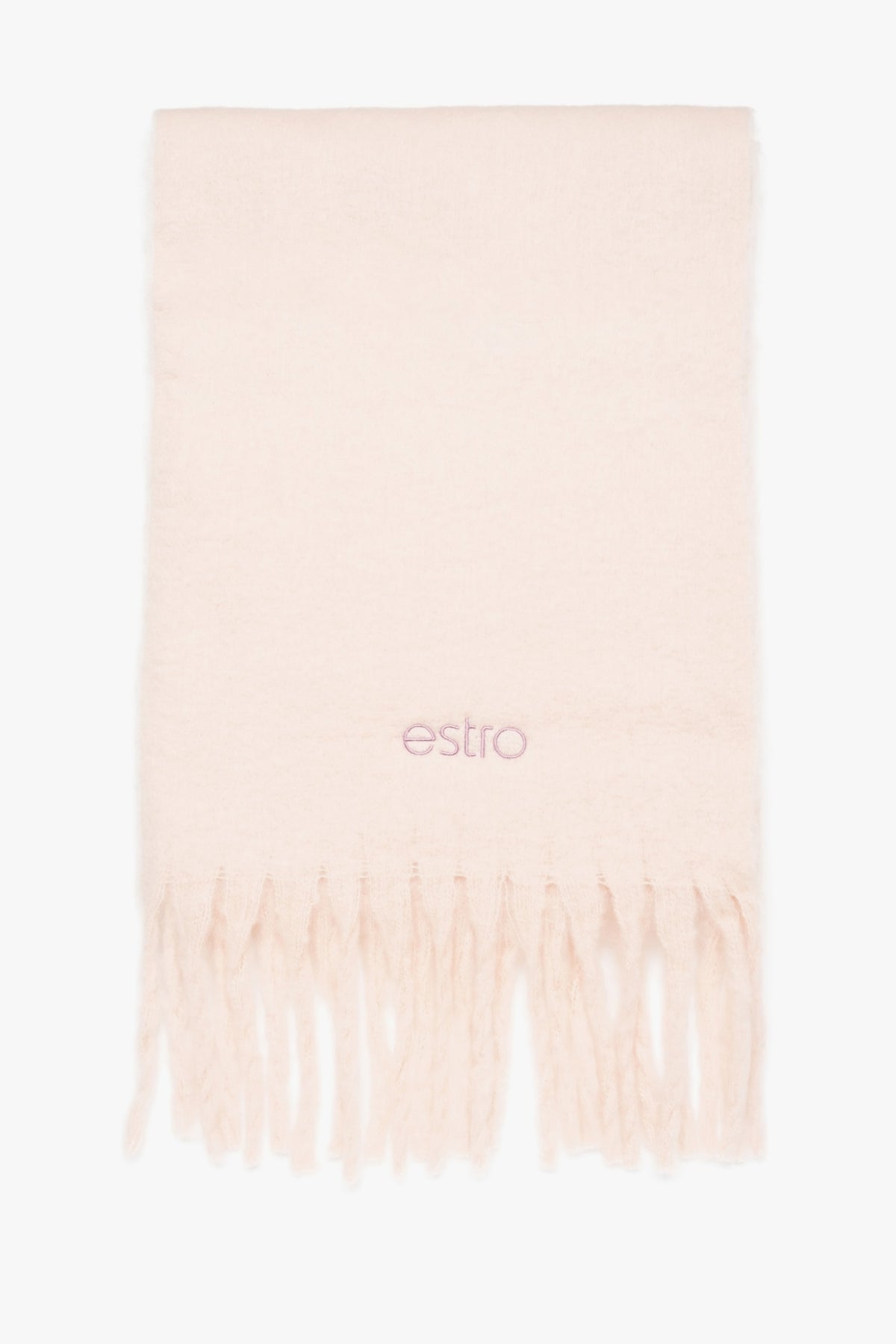 Women's Soft Beige Scarf with Fringes Estro ER00117403.