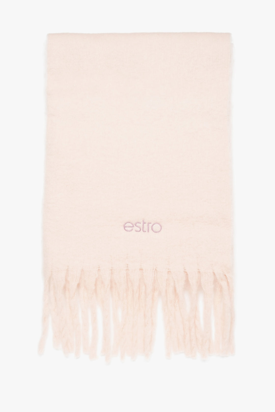 Women's Soft Beige Scarf with Fringes Estro ER00117403.