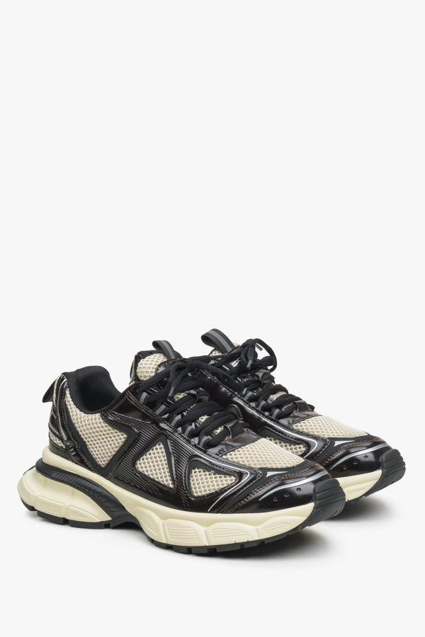 Women's black & beige sneakers with a flexible platform by ES 8.