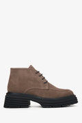 Women's Brown Low Top Boots made of Genuine Suede Estro ER00114039.