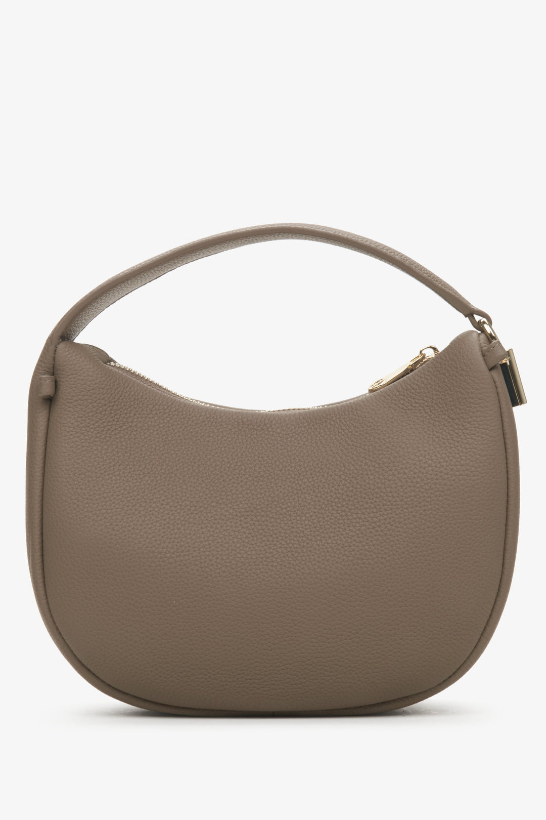 Brown Crescent Shaped Handbag made of Genuine Leather Estro ER00114353.
