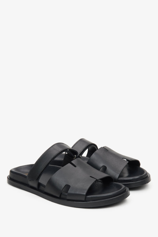 Women's black slide sandals Estro.