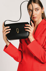 Women's Black Shoulder Bag made of Genuine Leather Estro ER00109266.