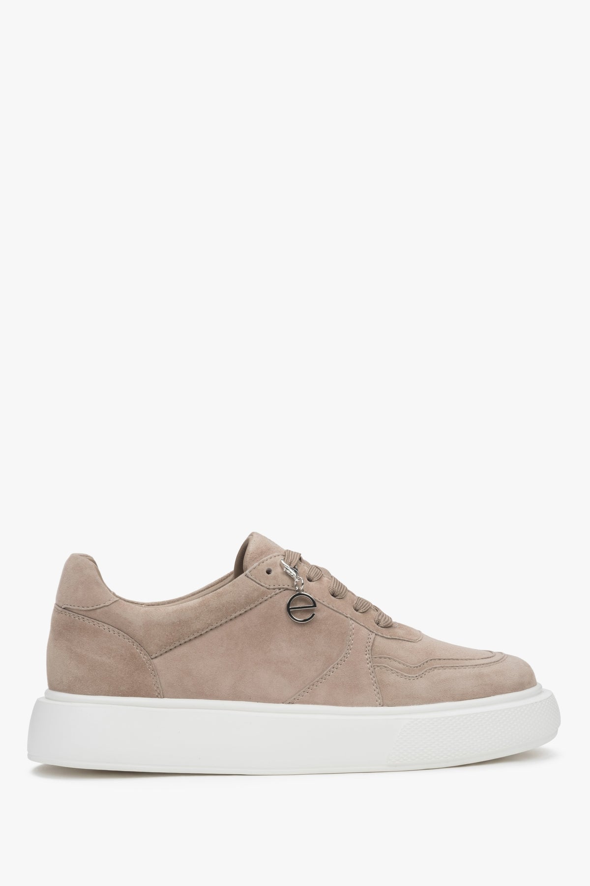 Women's Brown Leather Sneakers with a Flexible Sole Estro ER00117141.