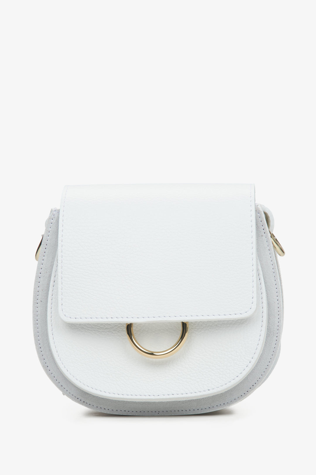 Italian Leather Small Off-White Crossbody Bag Estro ER00115063