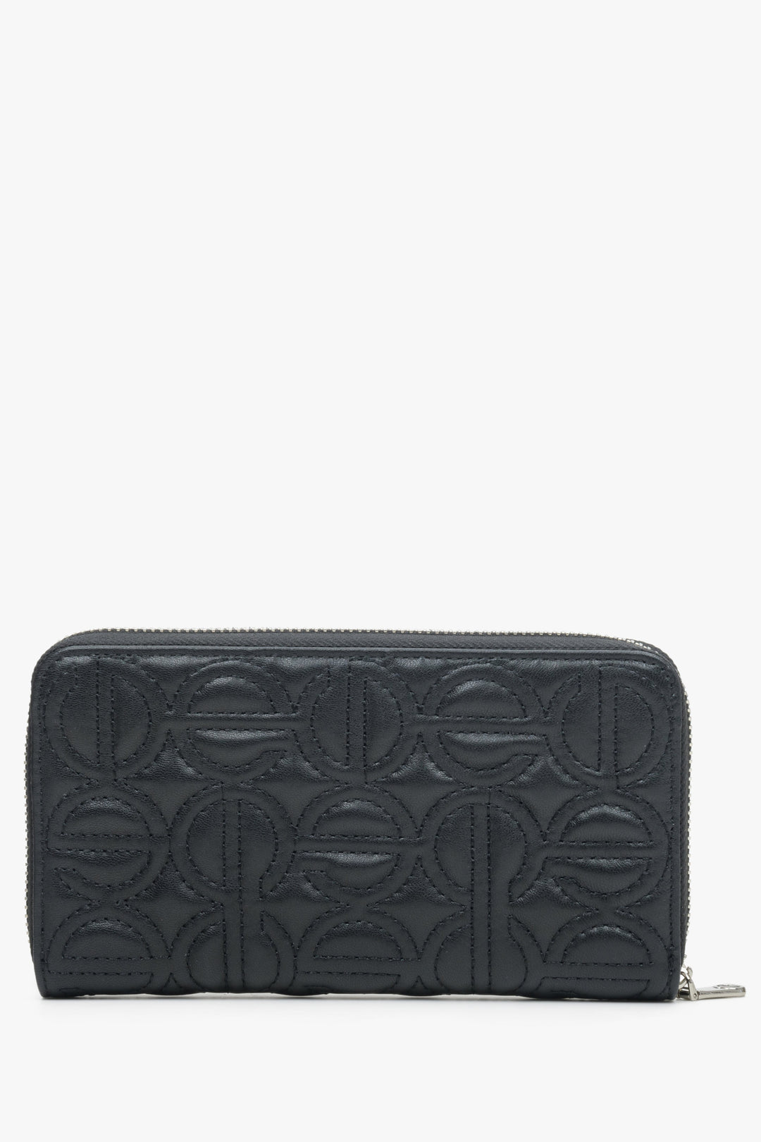 Women's Black Leather Continental Wallet Estro ER00113669.