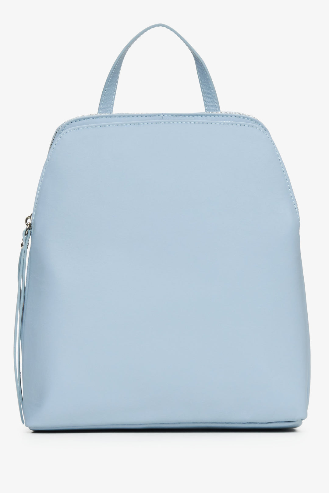 Women's Light Blue Backpack made of Genuine Italian Leather Estro ER00115039.