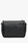 Black Leather Shoulder Bag with Adjustable Strap Estro ER00114403.