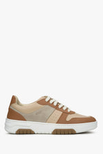 Women's Brown & White Sneakers made of Italian Genuine Leather Estro ER00114890.