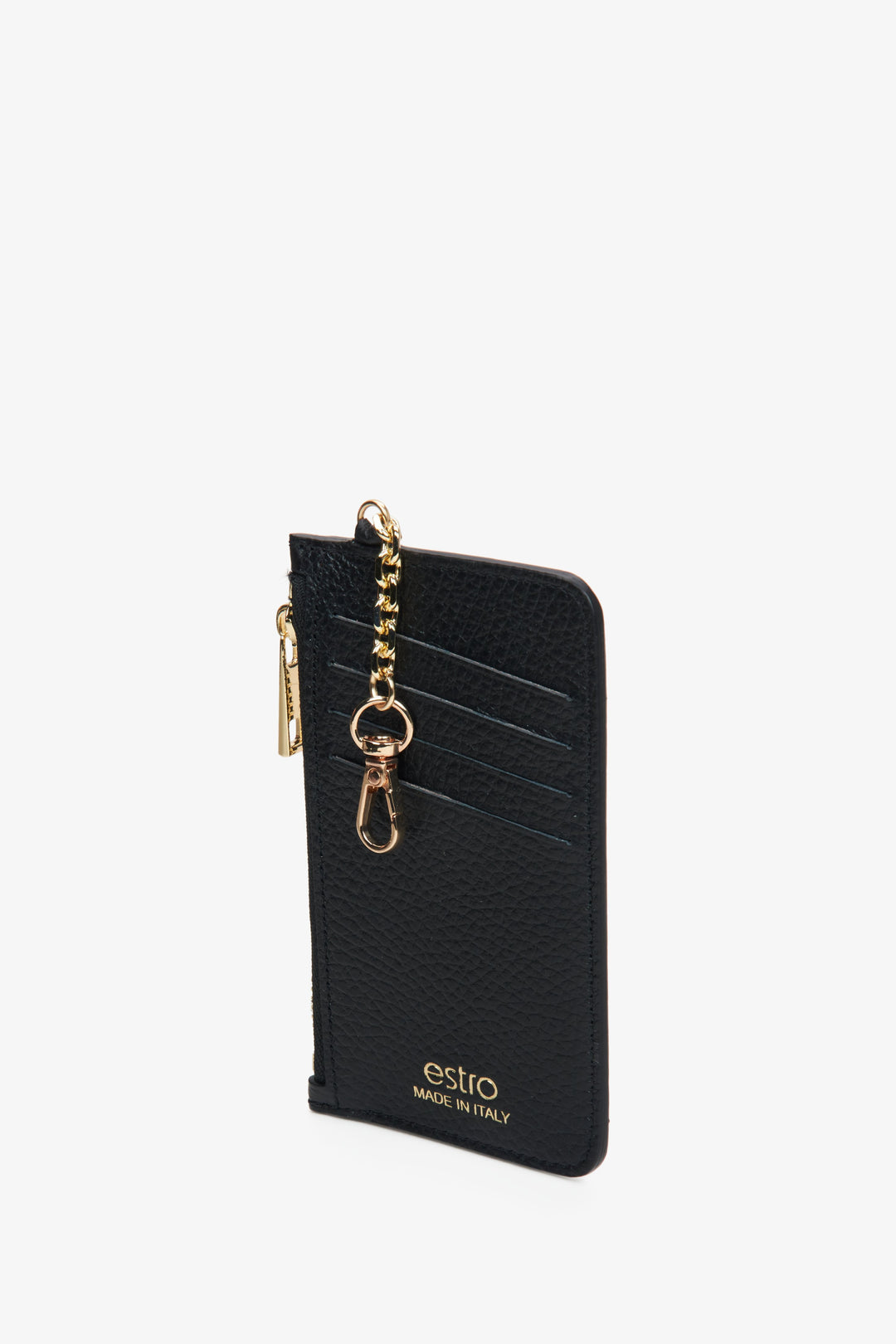 Estro compact black women's wallet made of genuine leather.