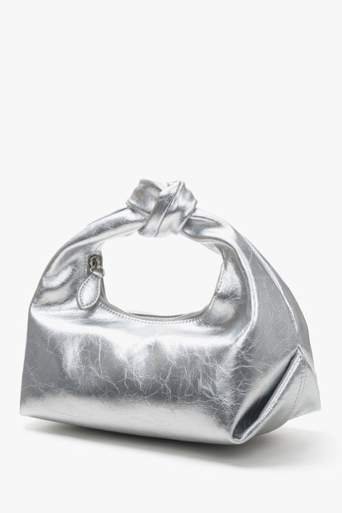 Women's small silver evening bag by Estro.