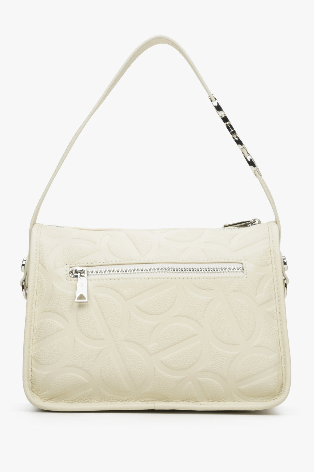 Cream beige women's handbag - reverse.