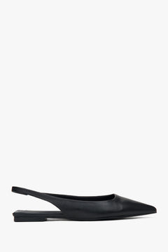 Women's Black Slingback Flats with a Pointed Toe Estro ER00117219.