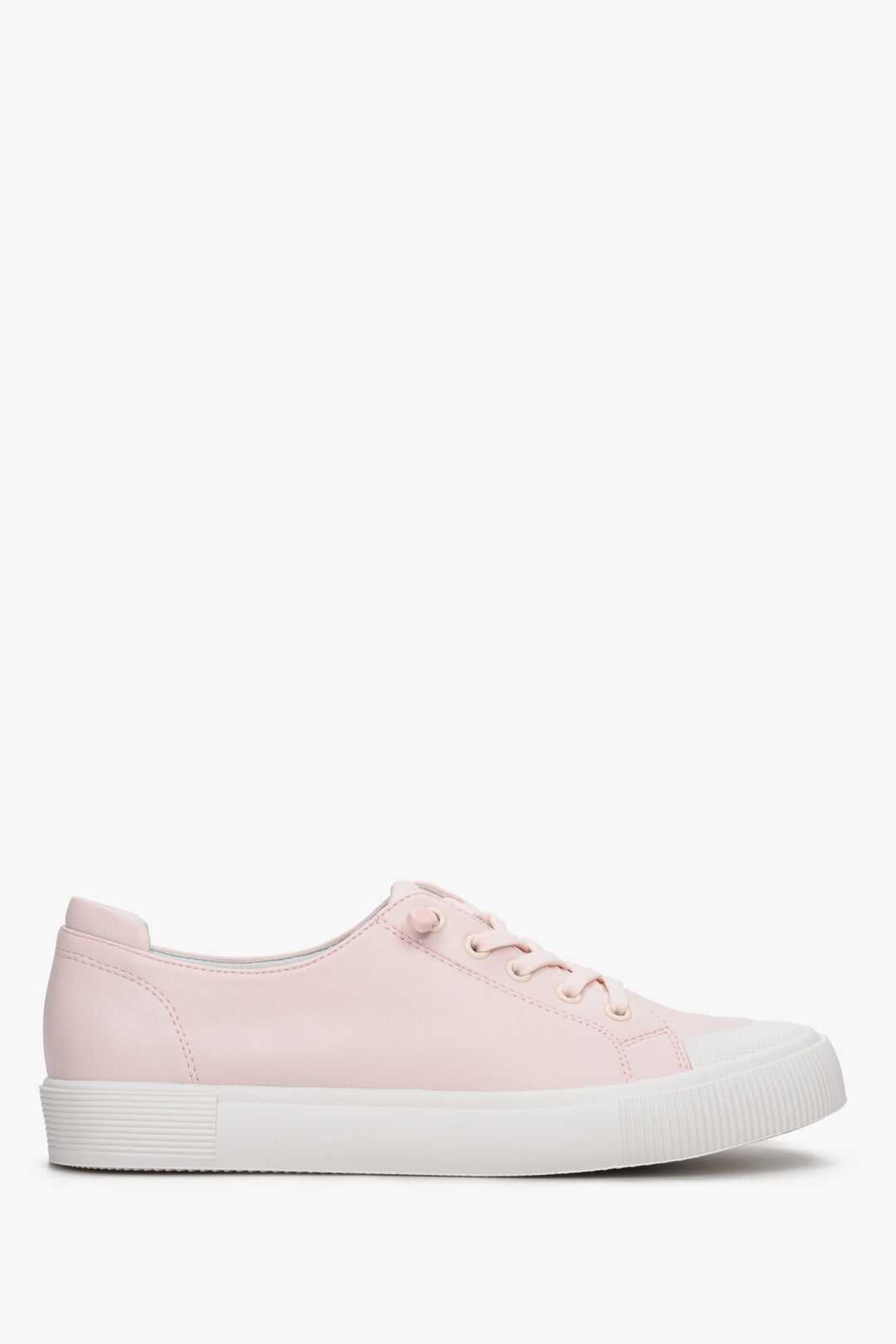 Women's Light Pink Sneakers made of Genuine Leather Estro ER00112701.
