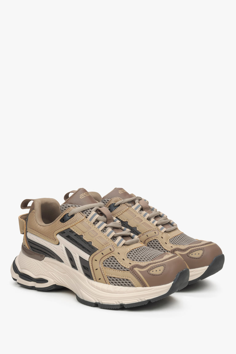 Women's beige sporty sneakers ES8.