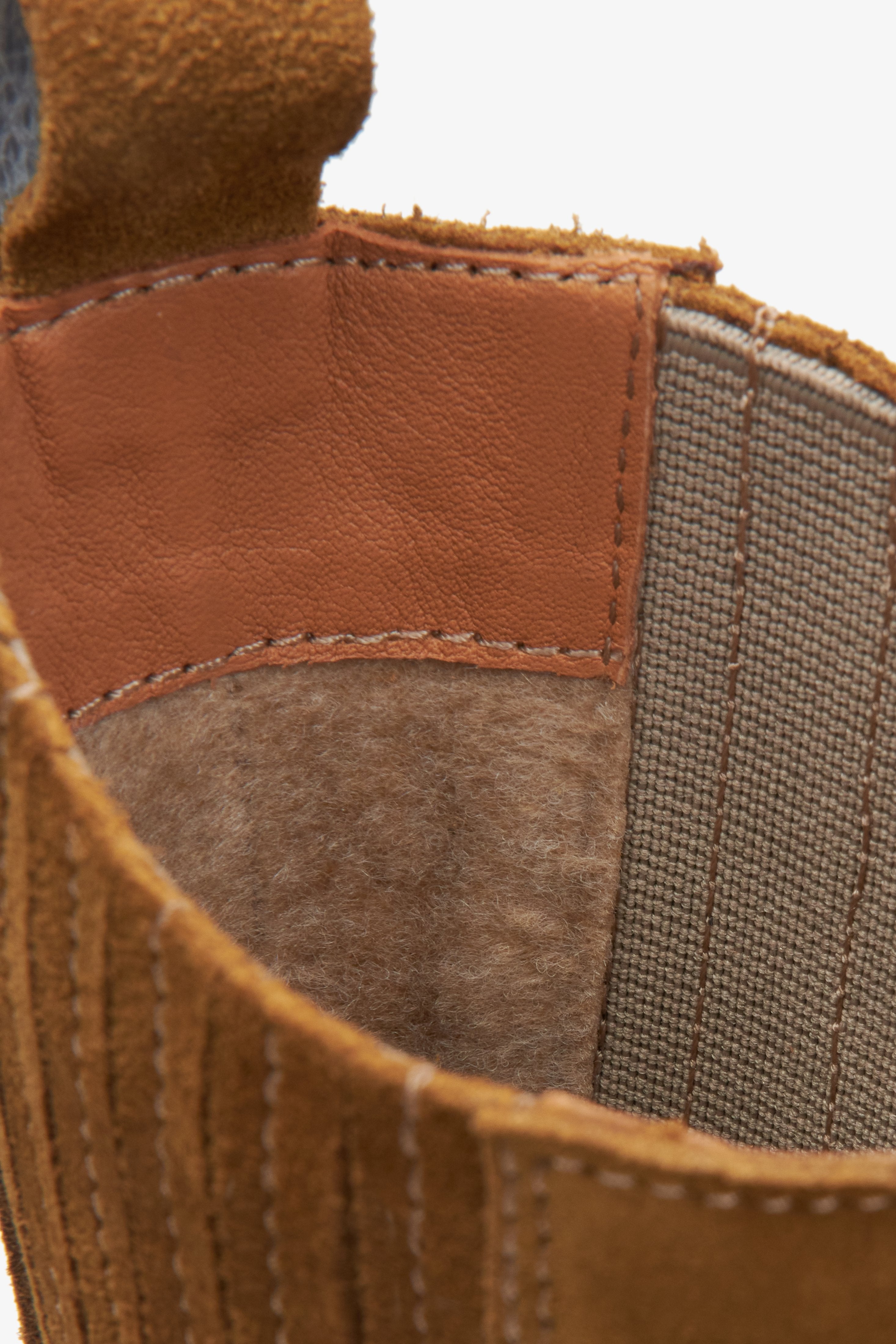 Women's brown cowboy boots by Estro - close-up of the interior.