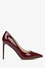 Women's Burgundy High Heels Pumps made of Genuine Leather Estro ER00115757.