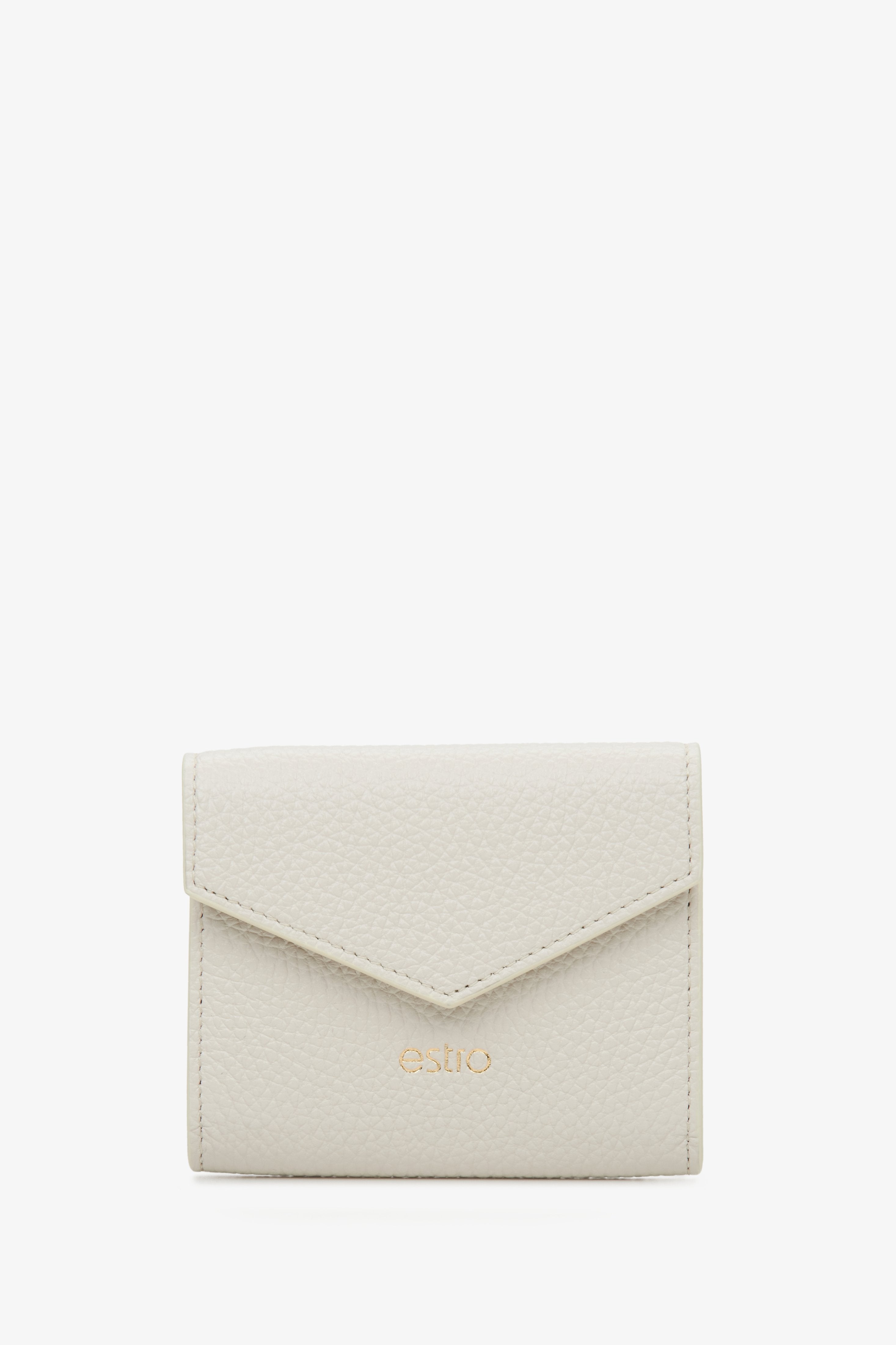 Women's Small Milky-Beige Wallet made of Genuine Italian Leather Estro ER00115023.