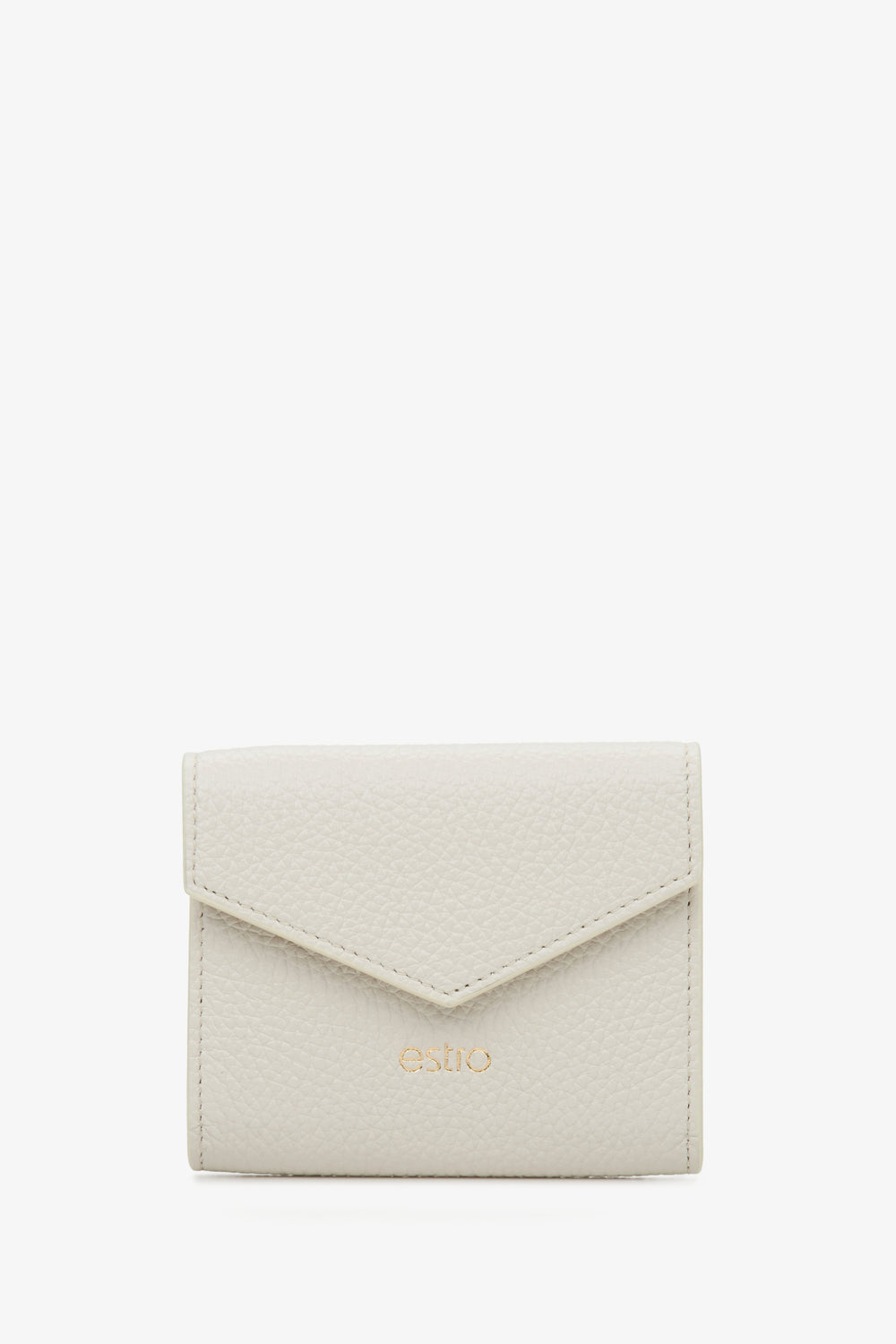 Women's Small Milky-Beige Wallet made of Genuine Italian Leather Estro ER00115023.