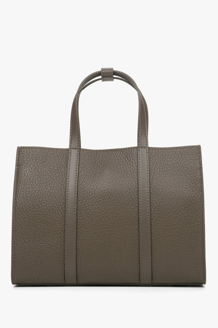 Women's Brown Shopper Bag made of Genuine Leather Estro ER00114413.