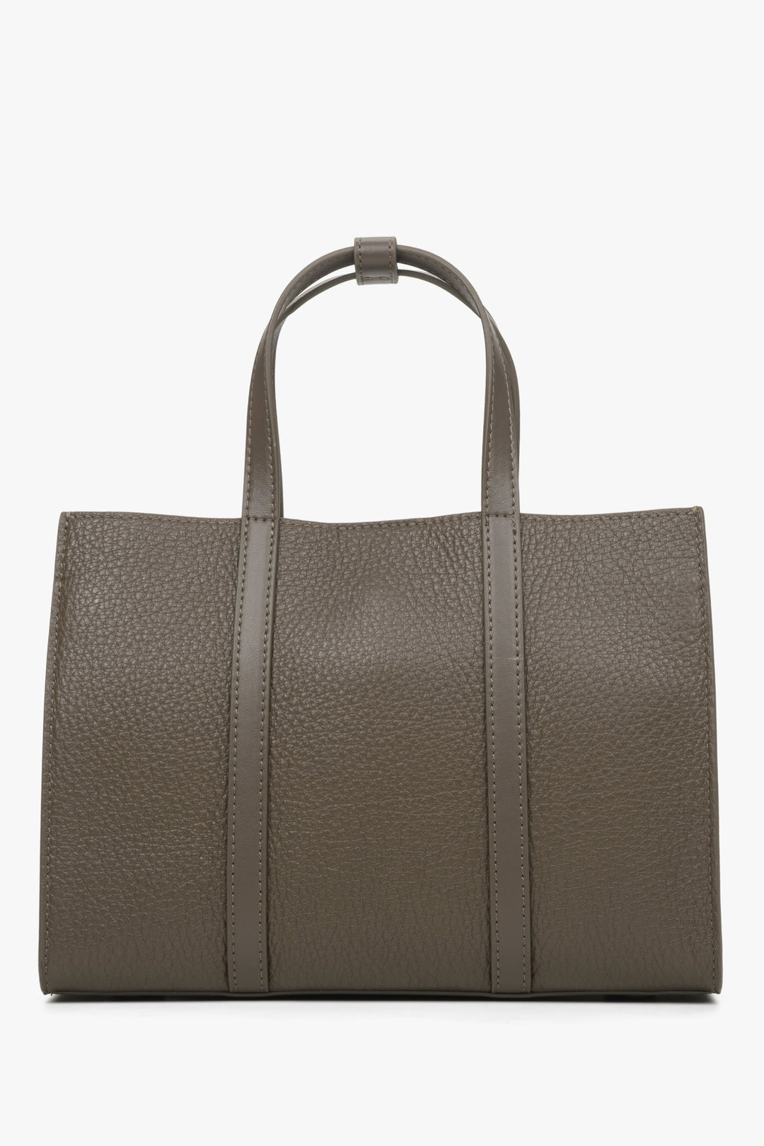 Women's Brown Shopper Bag made of Genuine Leather Estro ER00114413.