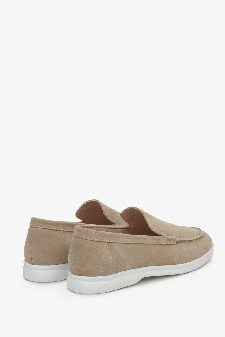 Women's Sand Beige Suede Loafers Estro ER00112380