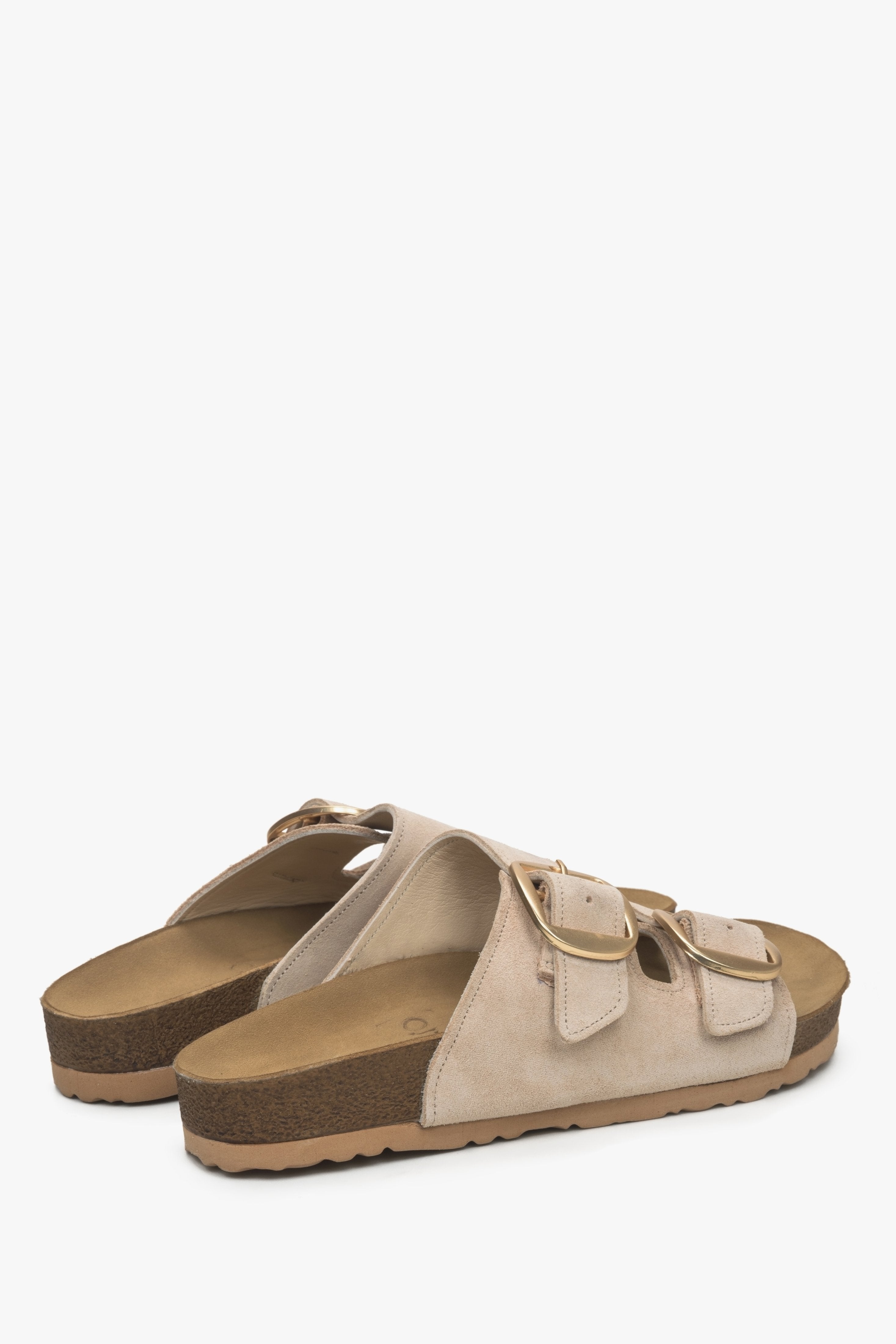 Women's beige Estro velvet sandals - by Estro.