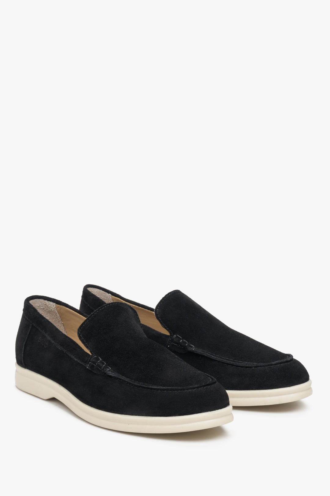 Women's classic black velour loafers.