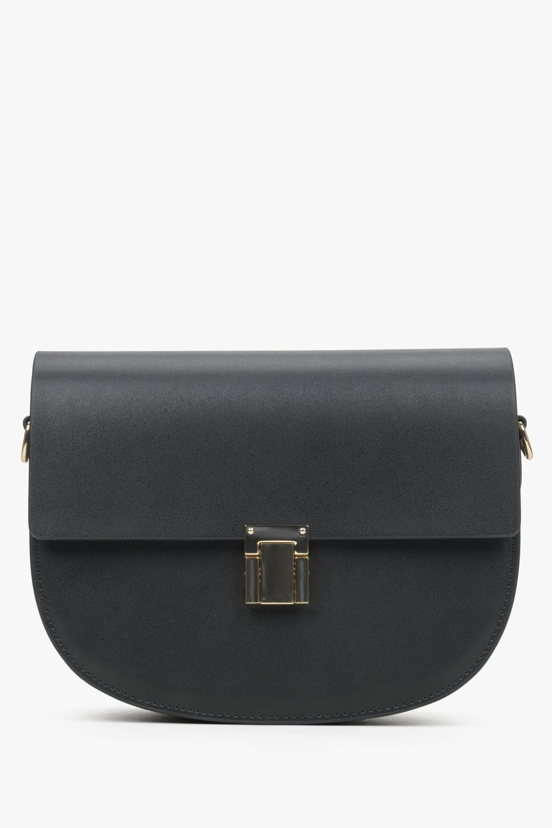 Women's Black Leather Shoulder Bag Estro ER00114420.