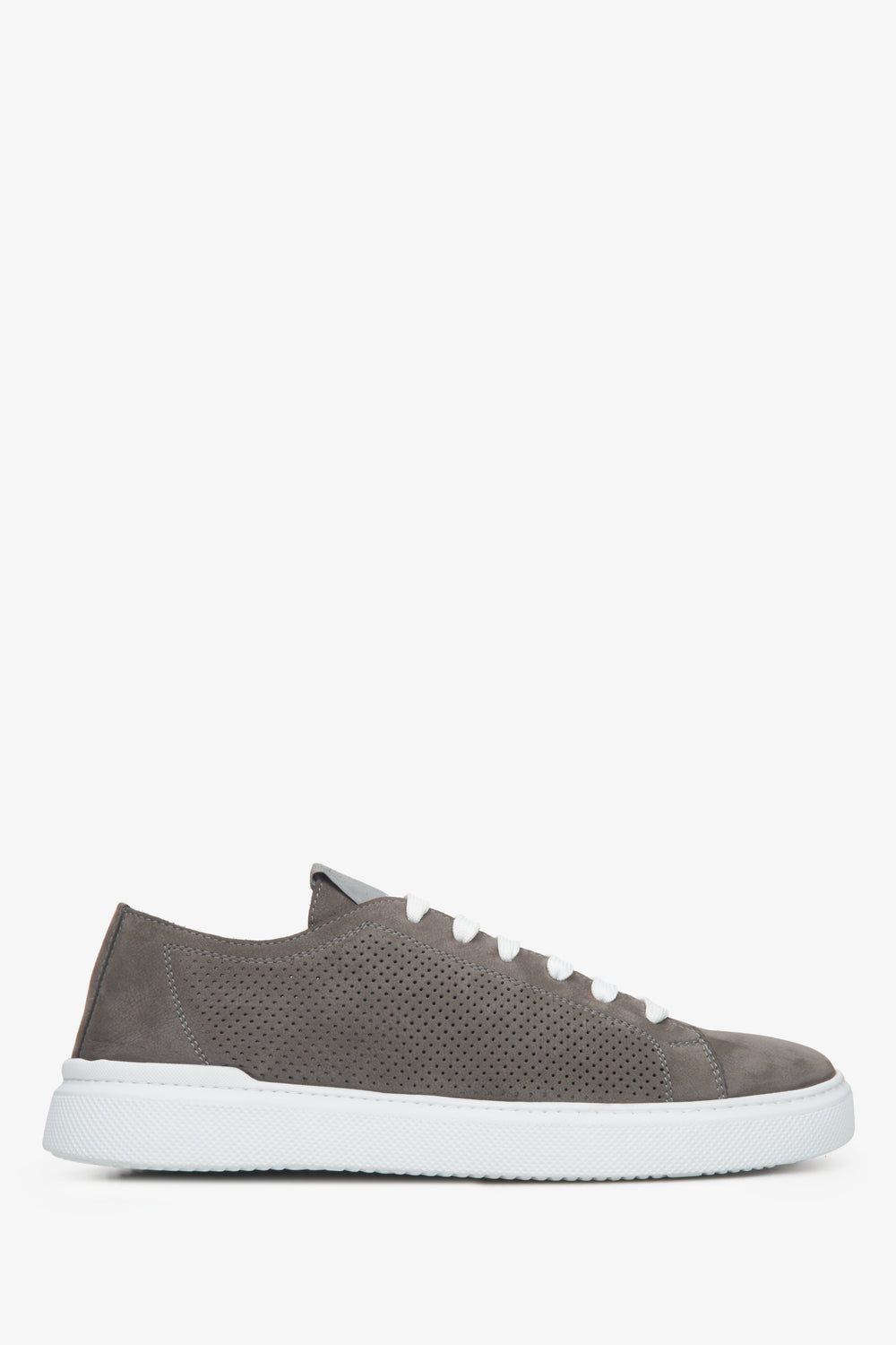 Natural Leather Grey Men's Sneakers for Summer Estro ER00112619
